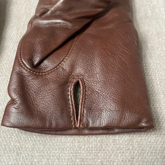 Grant Thomas Men’s Brown Leather Gloves Cashmere Lined Size M - Picture 4 of 8